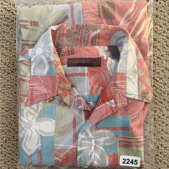 TORI RICHARD Aloha Hawaiian Shirt Sleeve Shirt Men L Large - Picture 5 of 5